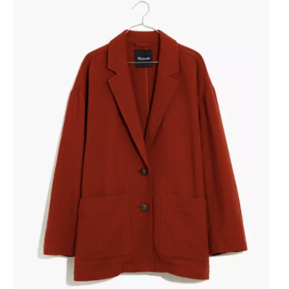 Madewell Diamond Jacquard Shaw Blazer, Size XS.